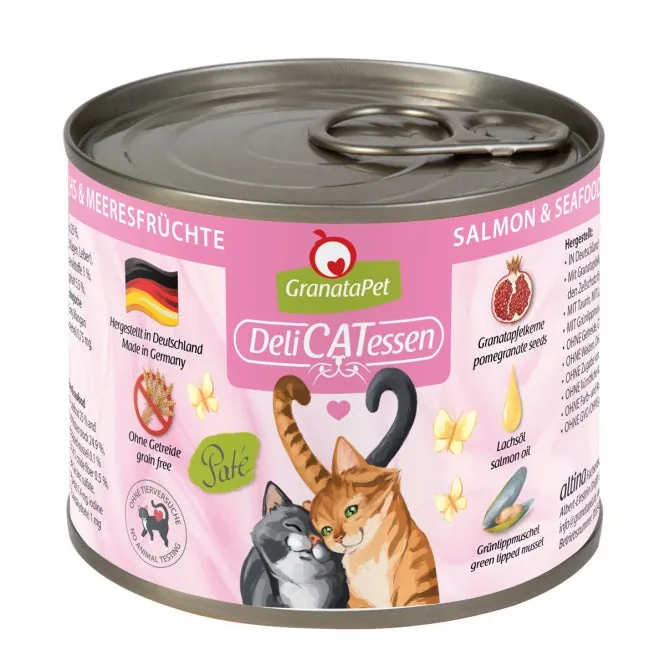 GranataPet Delicatessen Dose Lachs & Meeresfrüchte für Katzen – ohne Getreide