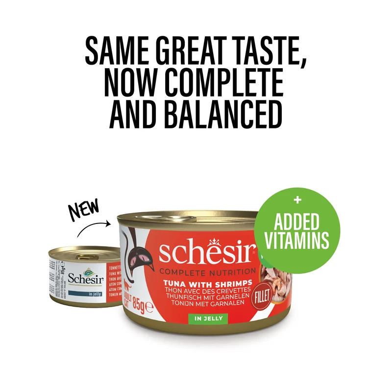 Schesir Tuna With Shrimps In Jelly Adult Wet Cat Food 85G