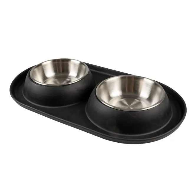 Duvoplus Dinner-Set Gummi - schwarz – spülmaschinengeeignet, Anti-Verschütten