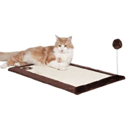 Trixie Kratzmatte mit Spielzeug auf Feder - für Katzen