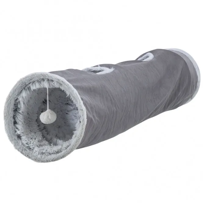 Trixie Spieltunnel Harvey - ø 27 × 116 cm – mit 4 Eingängen und Spielzeugen