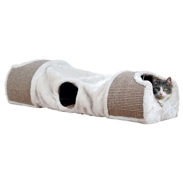 Trixie Kratztunnel für Katzen – mit Plüsch und Sisalkratzfläche
