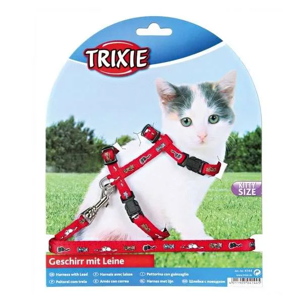 Trixie Kätzchen-Garnitur mit Katzenmotiv und Leine