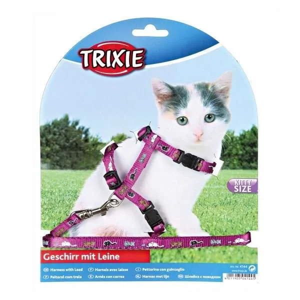 Trixie Kätzchen-Garnitur mit Katzenmotiv und Leine