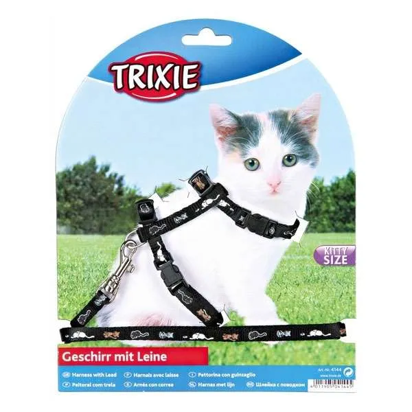 Trixie Kätzchen-Garnitur mit Katzenmotiv und Leine
