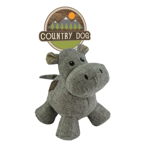 Country Dog Bella – Leinenstoff-Kuscheltier mit Quietscher