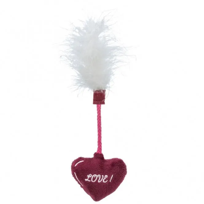 Trixie Katzenspielzeug Valentines Herz mit Federn – für Katzen