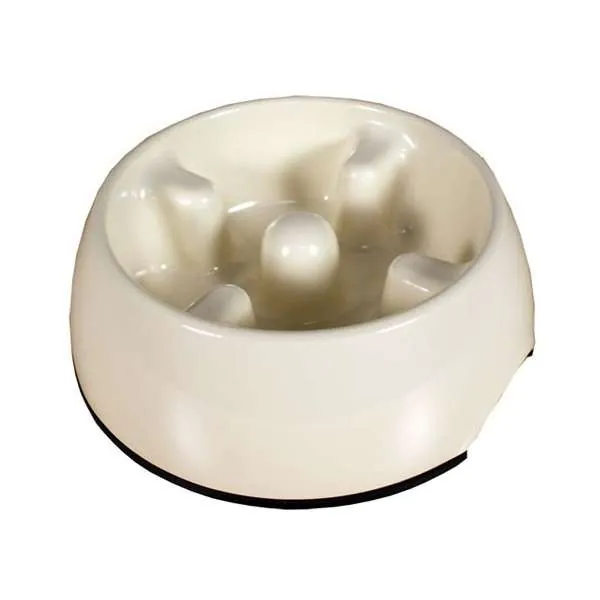 DOGIT Go-Slow Anti-Schling-Napf Weiss 300 ml – für langsames Fressen