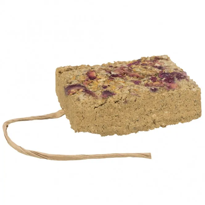Trixie Lehmstein mit Blüten - 100g – natürlicher Snack für Kleinnager