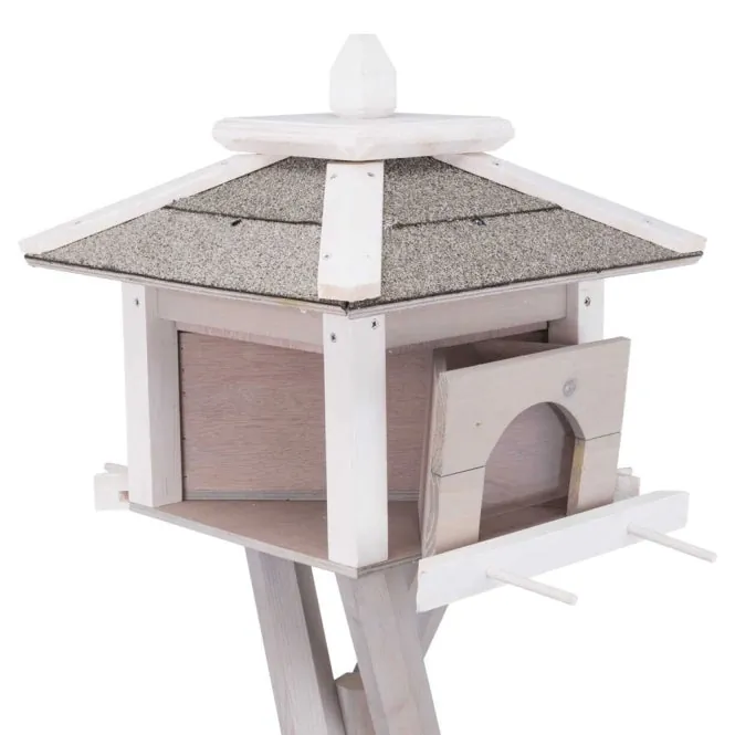 Trixie Futterhaus mit Ständer – 4 Futterkammern für sauberes Futter