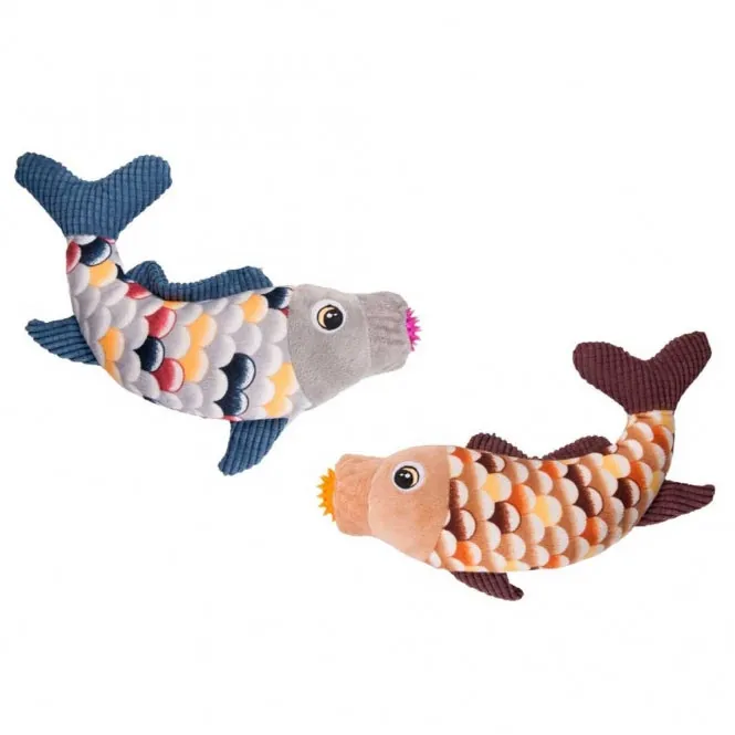 Karlie Plüsch-Fisch mit TPR Ball - 36 cm – vielseitiges Spielzeug