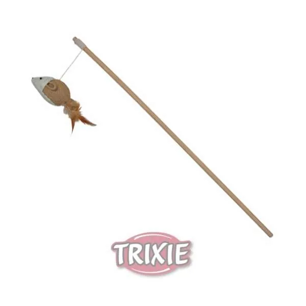 Trixie Spielangel Maus mit Federn – 50 cm