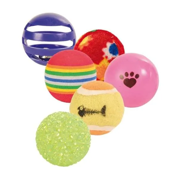 Trixie 6er Set Spielbälle – für Katzen