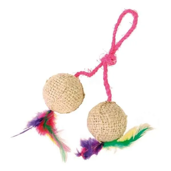 Trixie 2 Jute-Bälle mit Sisalband und Catnip – für Spielspaß