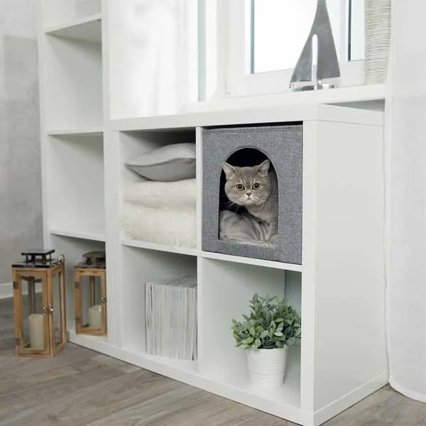 Trixie Kuschelhöhle Ella für Regal – faltbar, grau