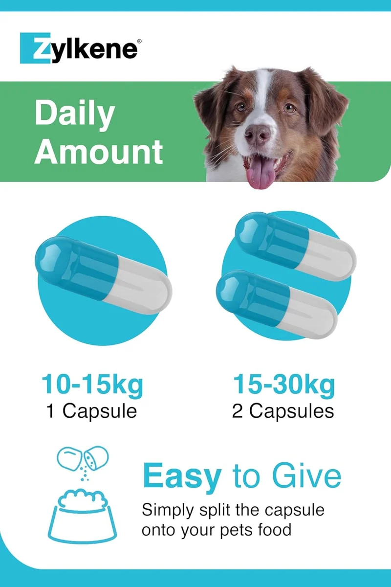 Vetoquinol Zylkene Supplement for Medium Dogs 225mg 20 Capsules
