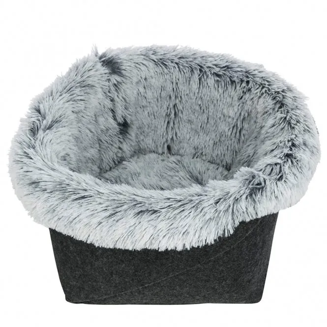 Trixie Katzenbett Harvey aus Filz und Plüsch - ø 33 x 27 cm – herausnehmbarer Bezug
