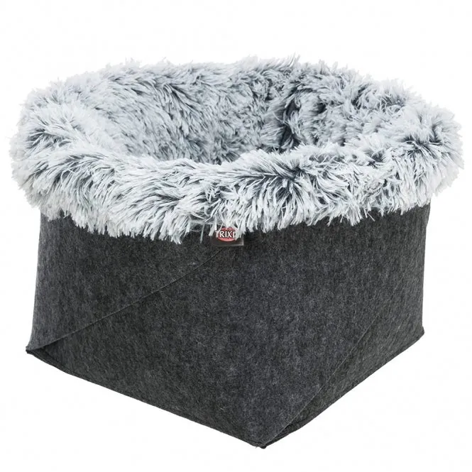 Trixie Katzenbett Harvey aus Filz und Plüsch - ø 33 x 27 cm – herausnehmbarer Bezug