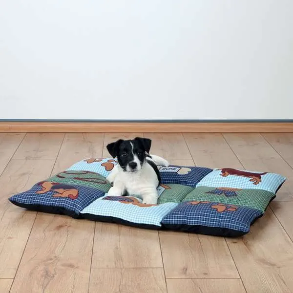 Trixie Patchwork-Decke - blau/grün, 80 x 55 cm – warme Liegefläche