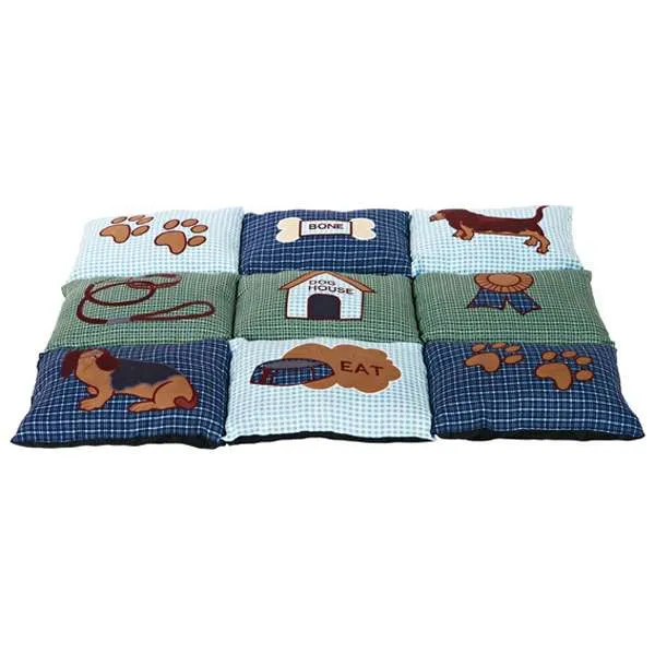 Trixie Patchwork-Decke - blau/grün, 80 x 55 cm – warme Liegefläche