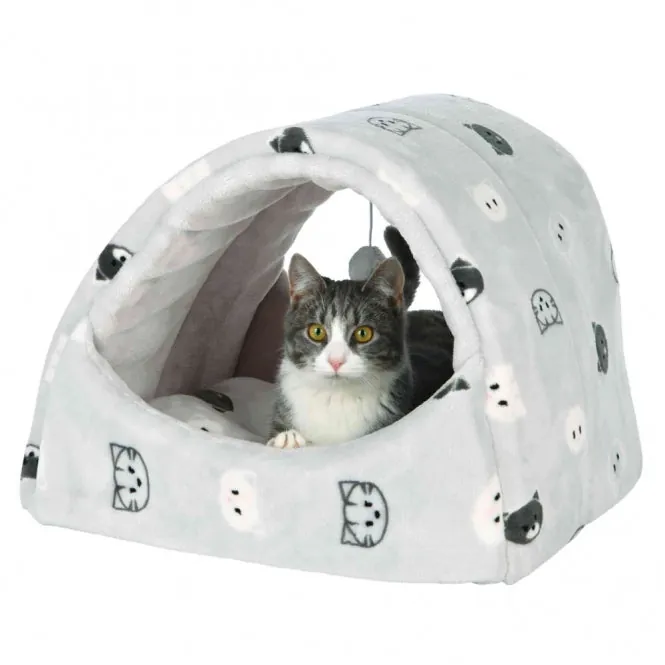 Trixie Kuschelhöhle Mimi - 42 x 35 x 35 cm – mit Spielzeug am Band