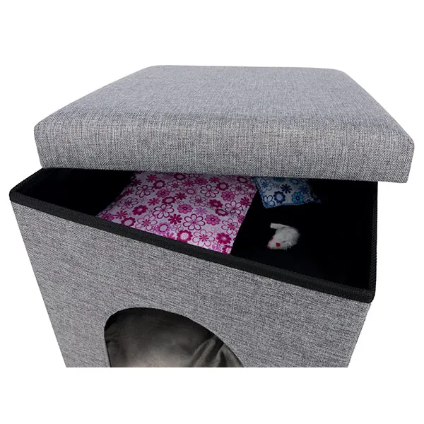 Trixie Kuschelhöhle Alois - 38 x 40 x 38 cm – faltbar mit gepolstertem Deckel