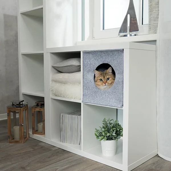 Trixie Kuschelhöhle Anton für Regal - 33 x 33 x 37 cm – faltbar und isolierend