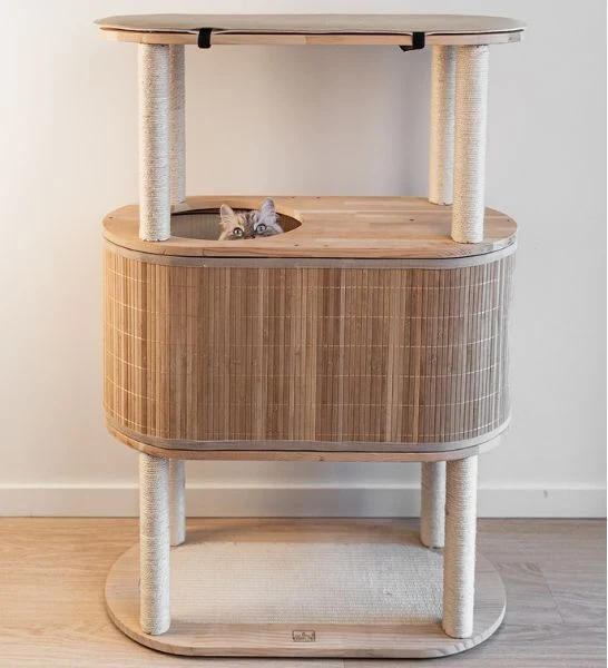 ebi Tori Bamboo Cat Tree 113 Beige 78x39x113cm