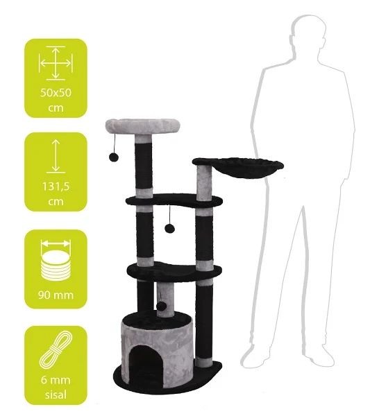 ebi Scratching Tree Comfort Milton for Cats 50x50x131cm