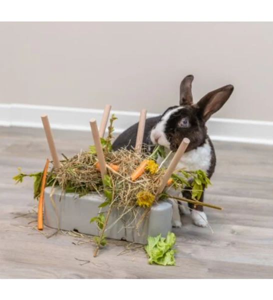 Trixie Ceramic Wood Food Manger for Small Pets 26X23X17CM