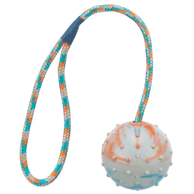 Trixie Ball am Seil aus Naturgummi – Spielspaß für Hunde
