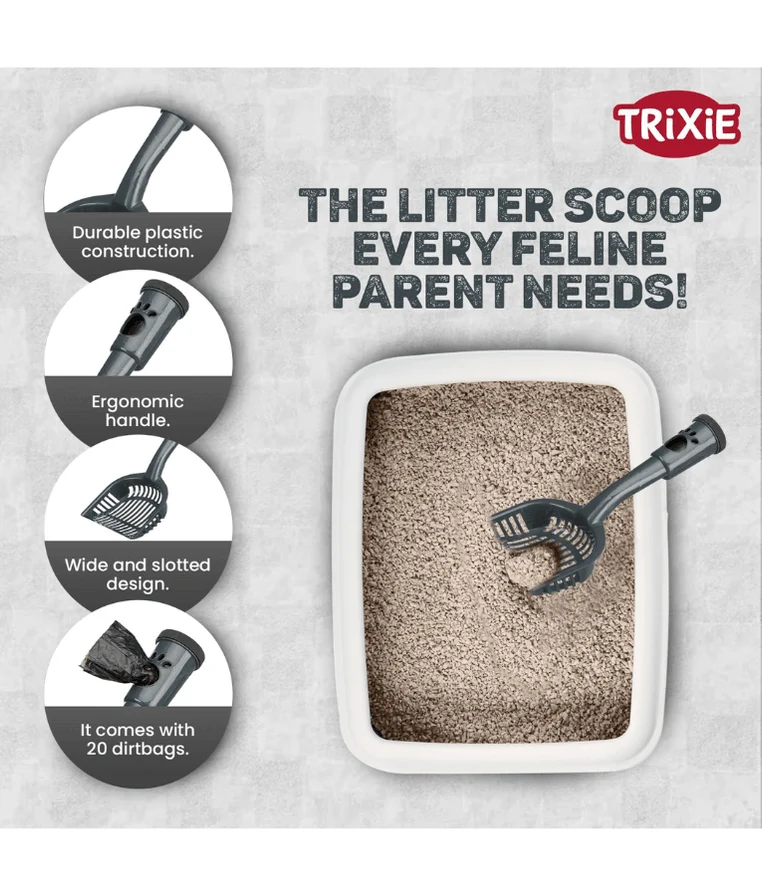 Trixie Litter Scoop with Dirt Bags for Cat Litter