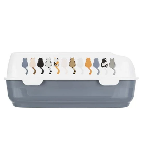 Trixie Delio Cat Litter Tray Rim with/ Cats Design 38×20×50cm