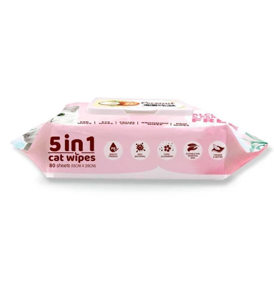 Kit Cat 5in1 Coconut Scented Cat Wipes 80pcs