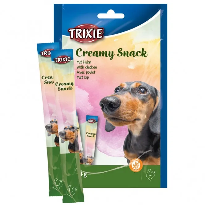 Trixie Creamy Snacks mit Huhn – Flüssigsnack, 5 x 14g