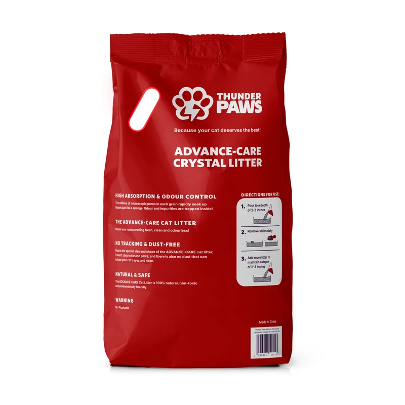 Thunder Paws Advance Care Non-Clumping Crystal Unscented Cat Litter 5+1 Liter FREE