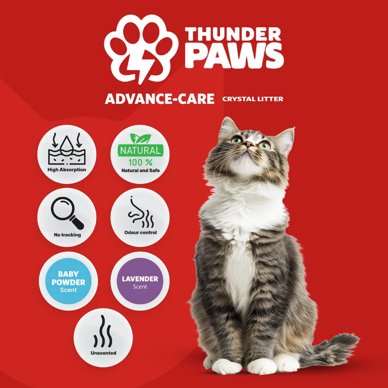 Thunder Paws Advance Care Non-Clumping Crystal Cat Litter