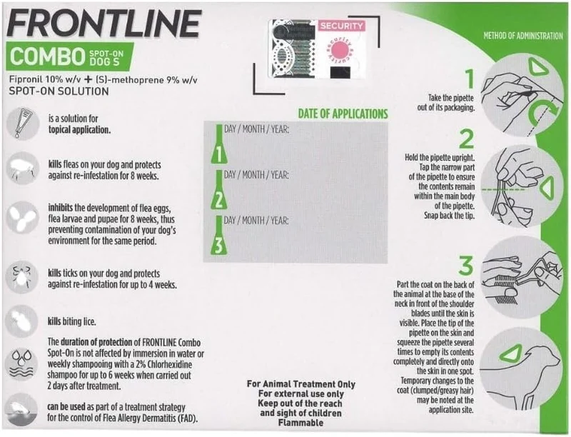 Frontline Flea & Tick Spot On Combo Treatment for Dogs & Home Protection 3 Pipettes