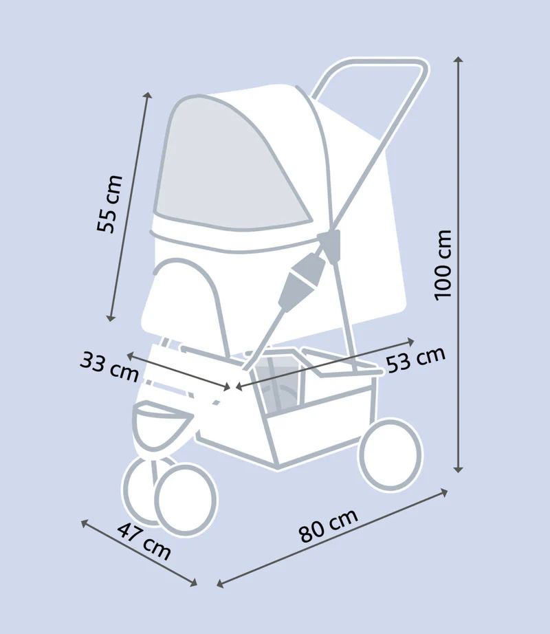 Trixie Buggy Small Stroller For Dogs & Cats 47x100x80cm