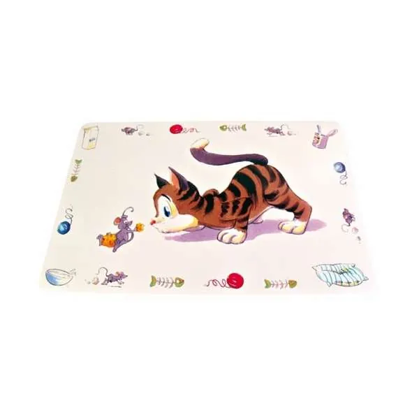 Trixie Napfunterlage COMIC KATZE – rutschfest, abwaschbar, 44 x 28 cm