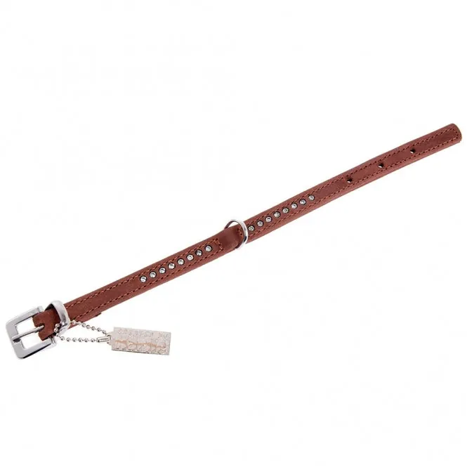 Karlie Buffalo Strass-Halsband - Braun 1-reihig, 24cm