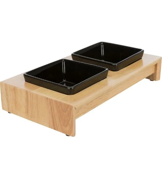 Trixie Ceramic Bowls on Wood Stand for Dogs 2x400ml
