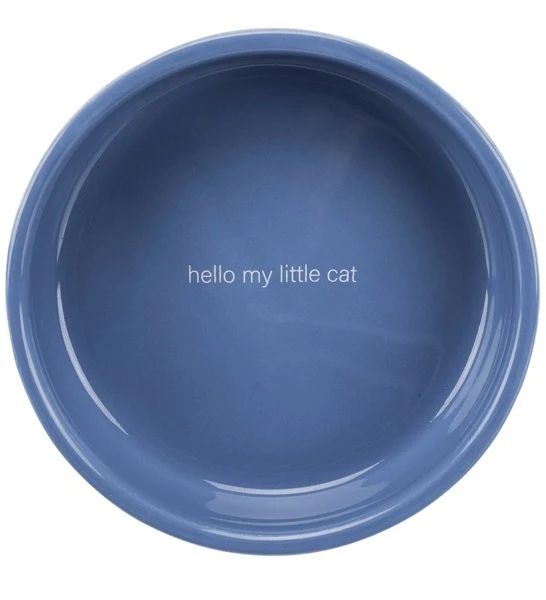 Trixie Ceramic Blue & Cream Cat Bowl for Short-Nosed Breeds 300ml