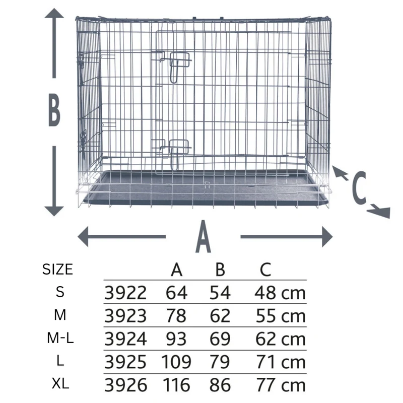 Trixie Galvanized 2 Door Wire Indoor & Travel Crate for Dogs & Cats