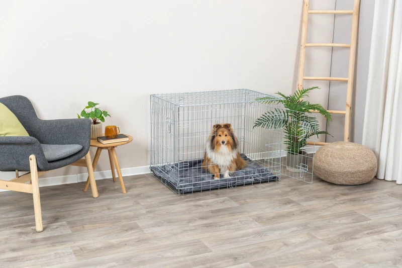 Trixie Galvanized 2 Door Wire Indoor & Travel Crate for Dogs & Cats