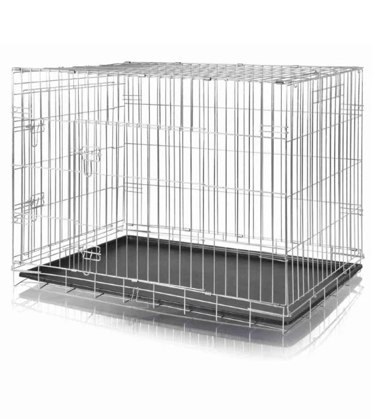 Trixie Galvanized 2 Door Wire Indoor & Travel Crate for Dogs & Cats