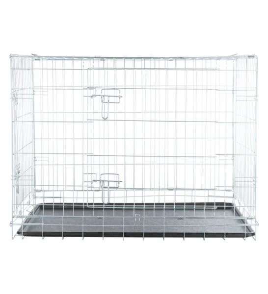 Trixie Galvanized 2 Door Wire Indoor & Travel Crate for Dogs & Cats