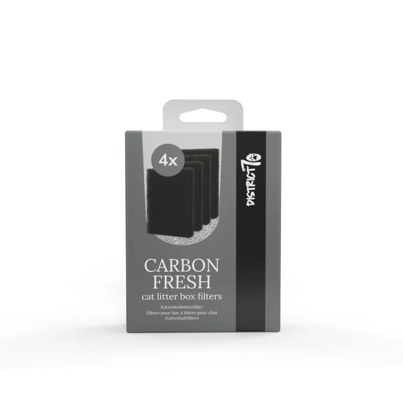 District 70 CARBON FRESH – Aktivkohlefilter für FUSE Katzentoilette, 4 Stück