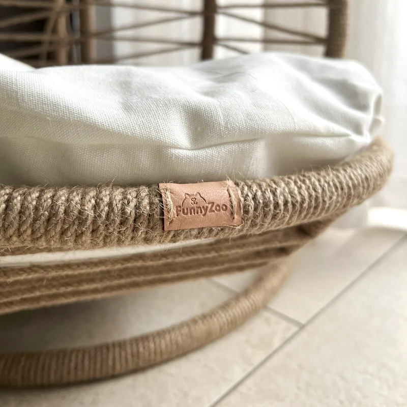 Schaukelbett aus natürlicher Jute für Katzen und kleine Hunde