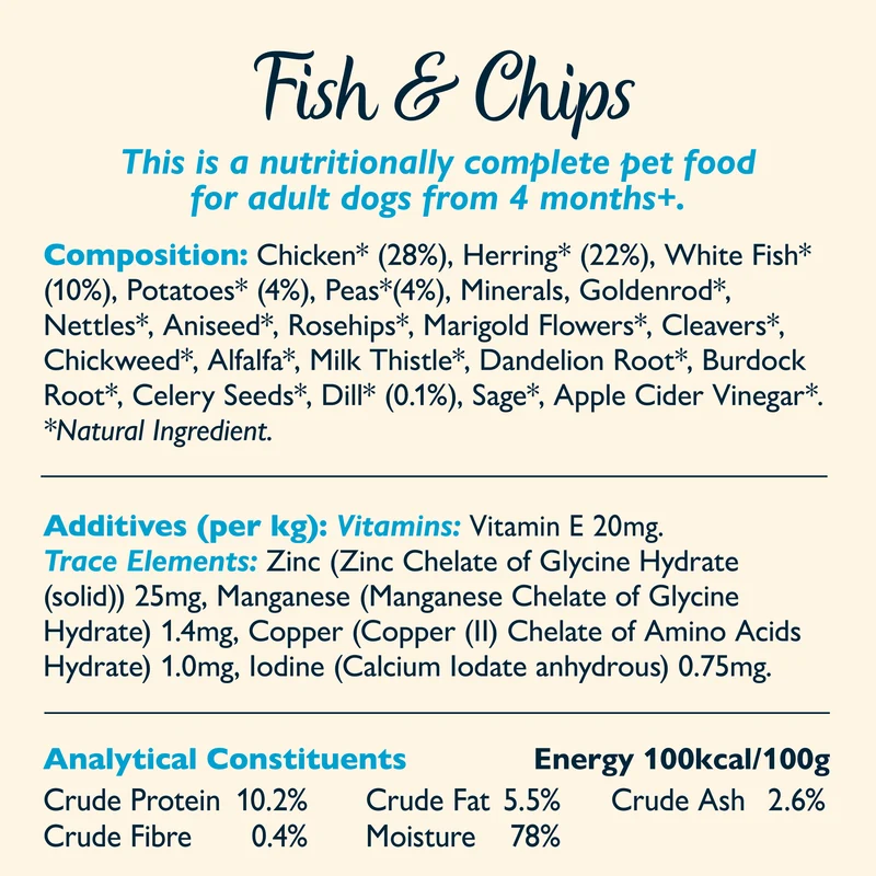 Lily's Kitchen Fish & Chips Wet Dog Food 150G